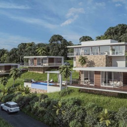 Vista Bella Villas – site plan rendering showing multiple villas and landscaped pathways