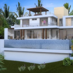 Casa Chung Blaj – Lot 28.41 contemporary residence front elevation with driveway