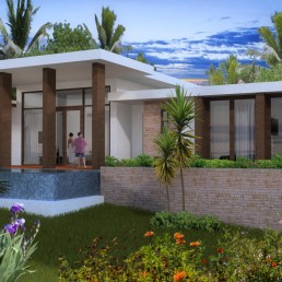 Casa Chalmers – Lot 43 modern home with corner windows and lawn by Hugo Coello Architects