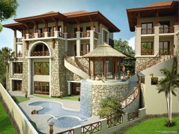 Lux Villas – villa exterior, porch and landscaped entry